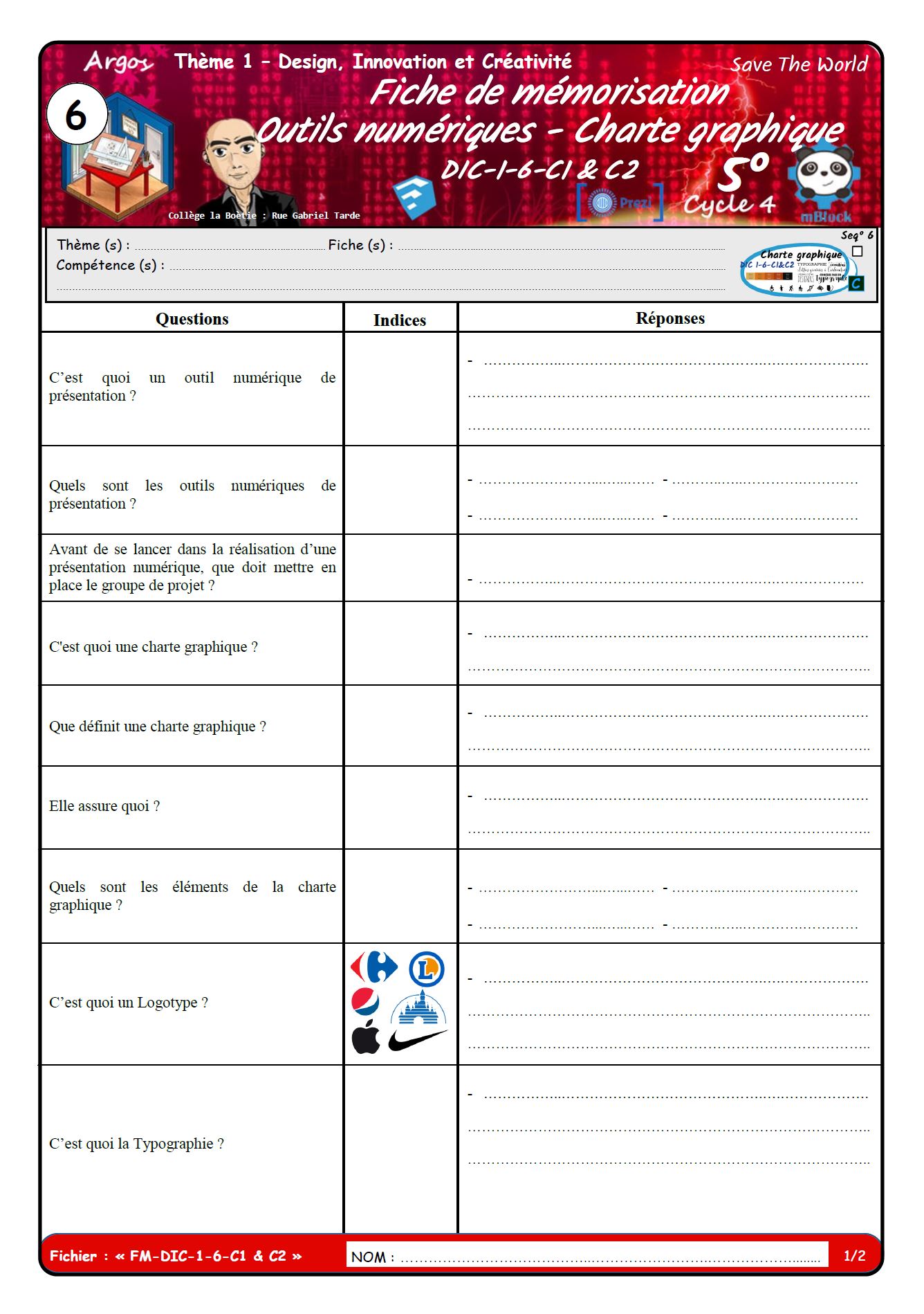 Fiche mémorisation