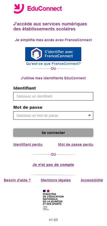 Identifiants Educonnect